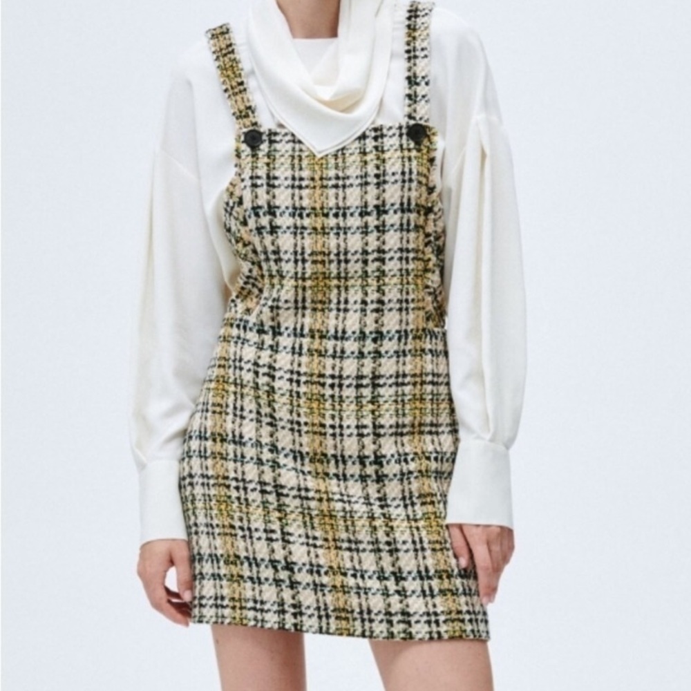NWT ZARA PLAID MINI DRESS
